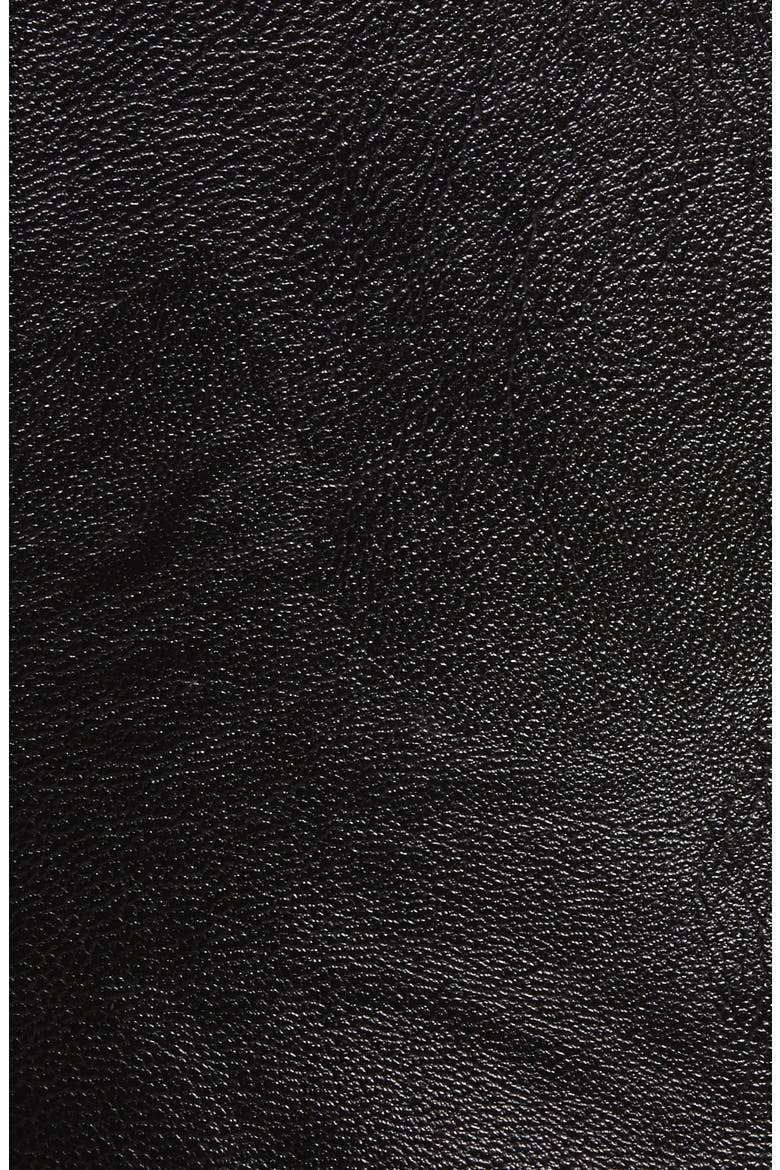 Plunge Neck Open Back Faux Leather Jumpsuit, Alternate, color, BLACK
