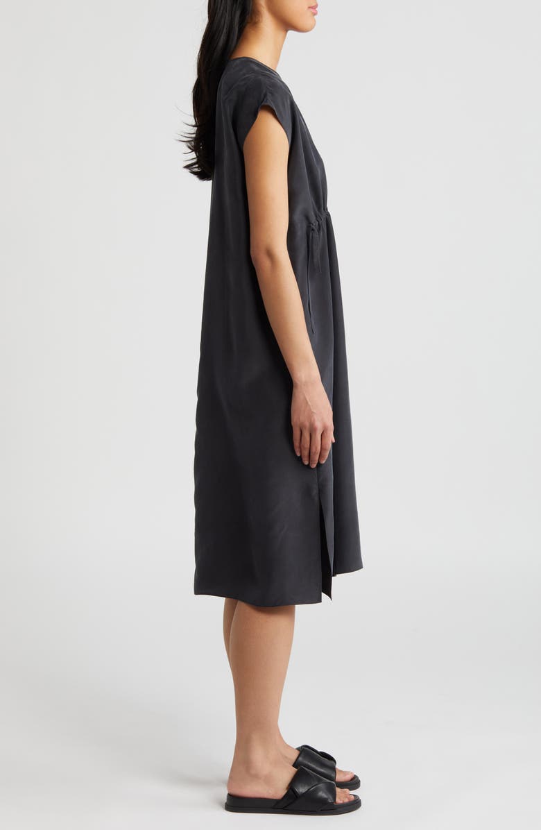 Eileen Fisher Cap Sleeve Silk Dress, Alternate, color, 