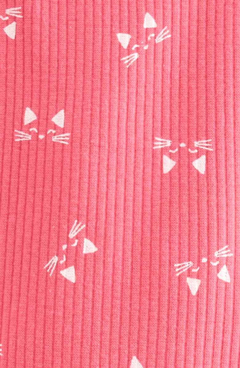 Tucker + Tate Kids' Rib Print Flare Leggings, Alternate, color, Pink Fandango Kitten Face