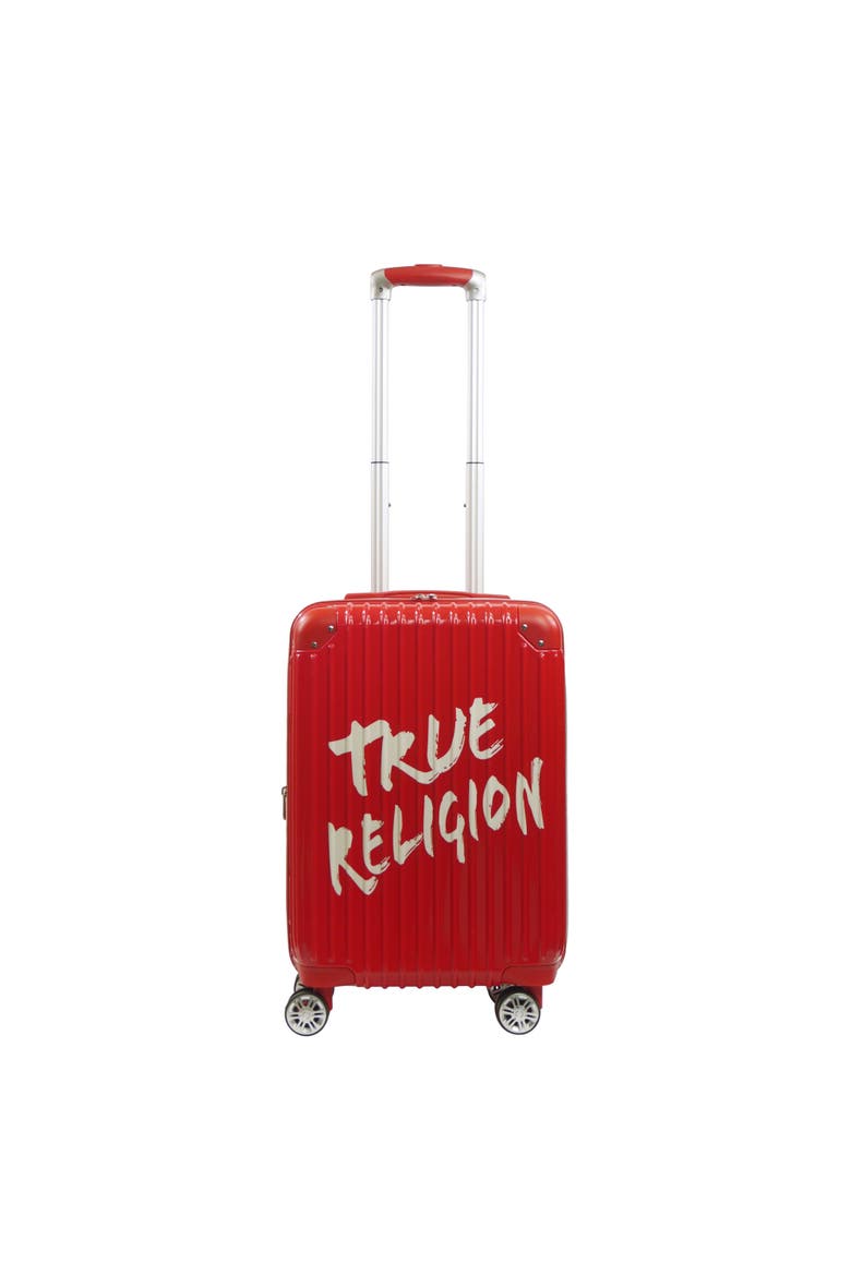 22.5" Hardcase carry-on with big logo., Alternate, color, RED