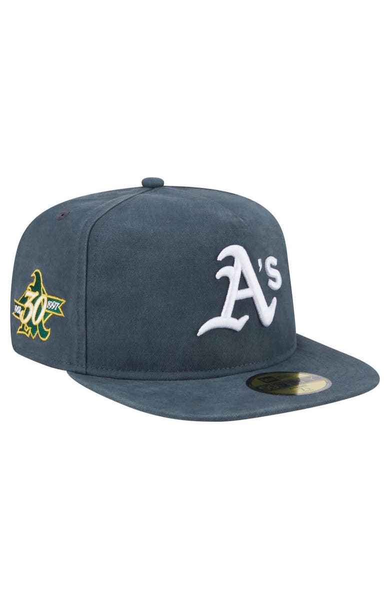 New Era Men's New Era Dark Green Athletics Championship Side Flag A-Frame 59FIFTY Fitted Hat, Main, color, Dark Green