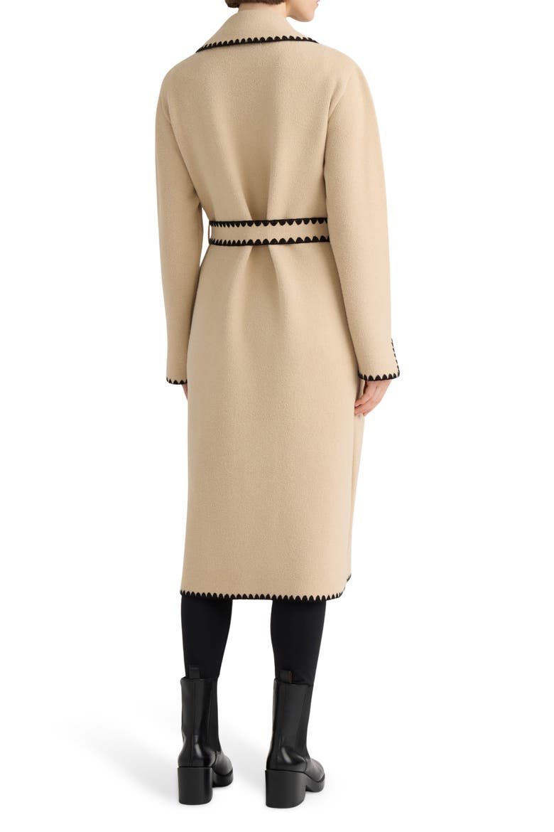 Whipstitched Longline Coatigan, Alternate, color, LIGHT CAMEL