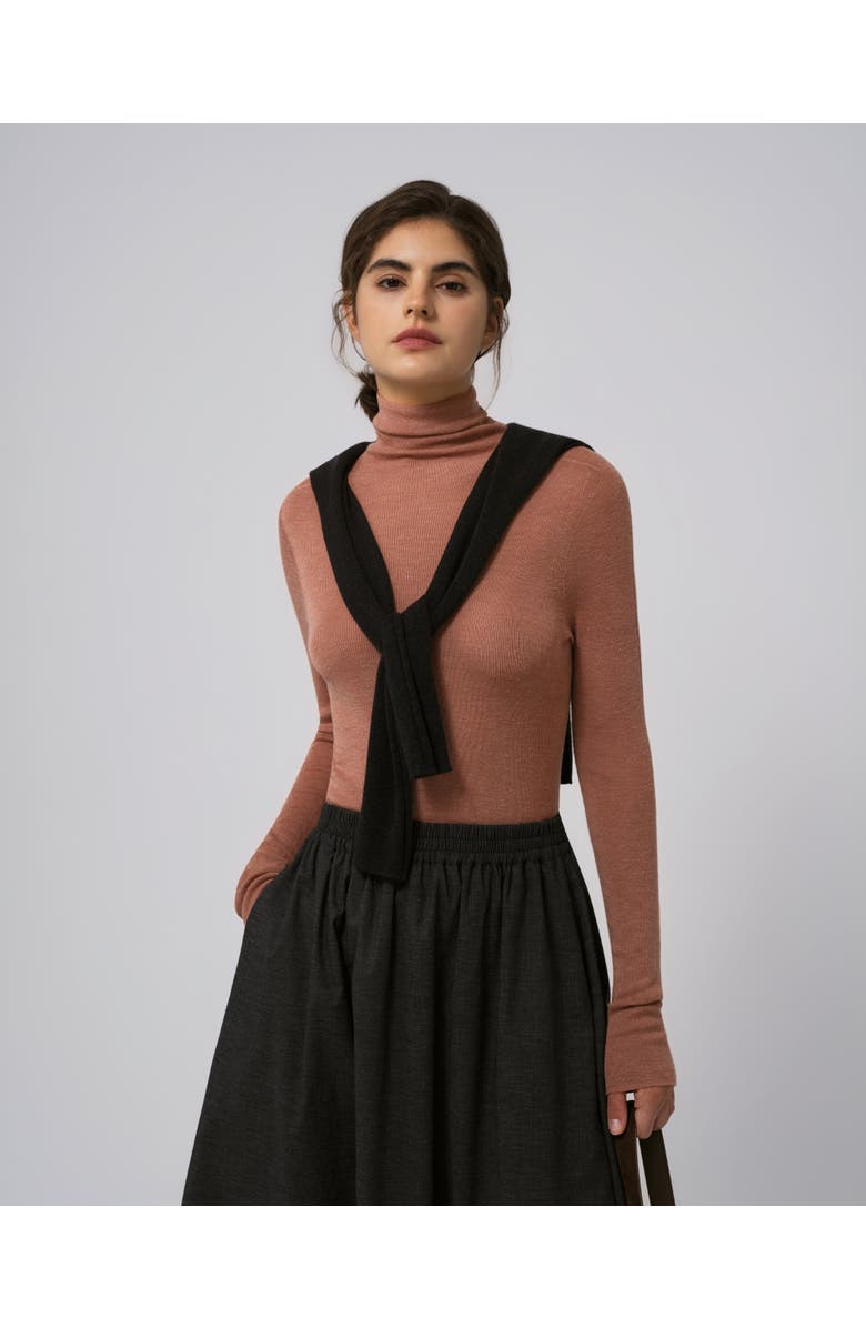 JUANA Ossa Knitted Hemp Turtleneck, Alternate, color, Brown
