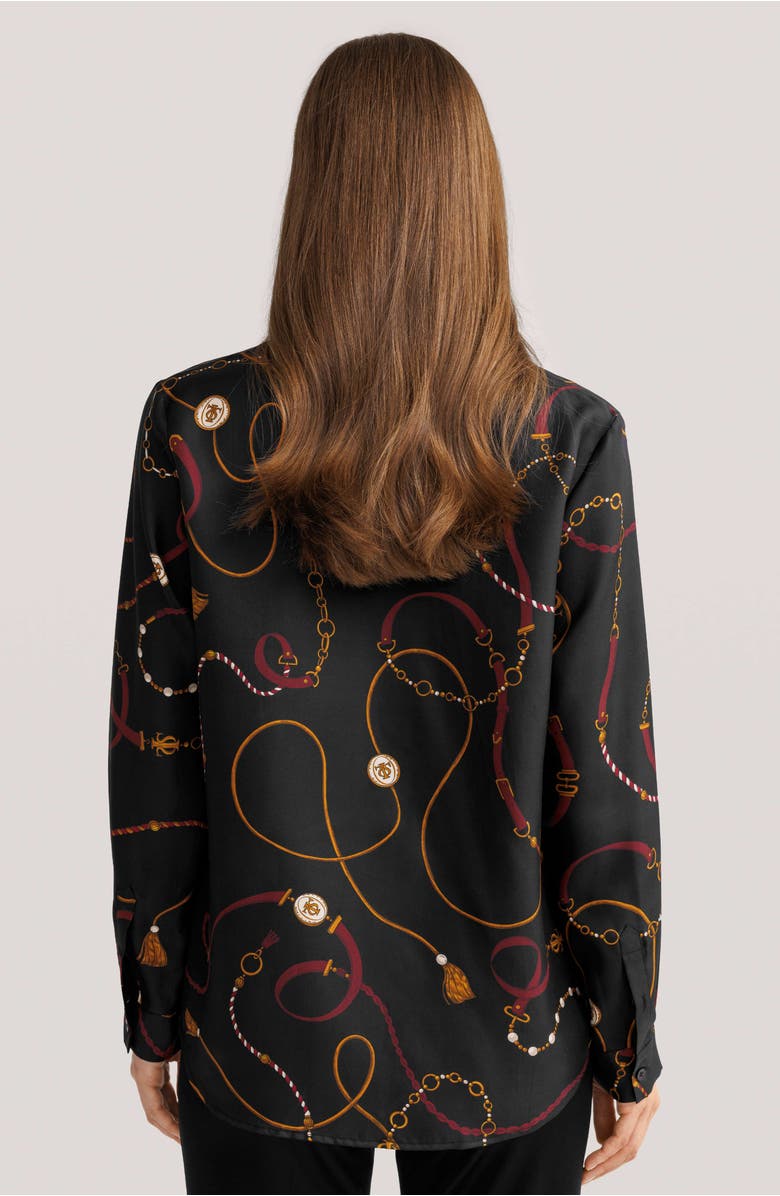 Lilysilk Women's Louisville Print Silk Shirt, Alternate, color, Louisville Print