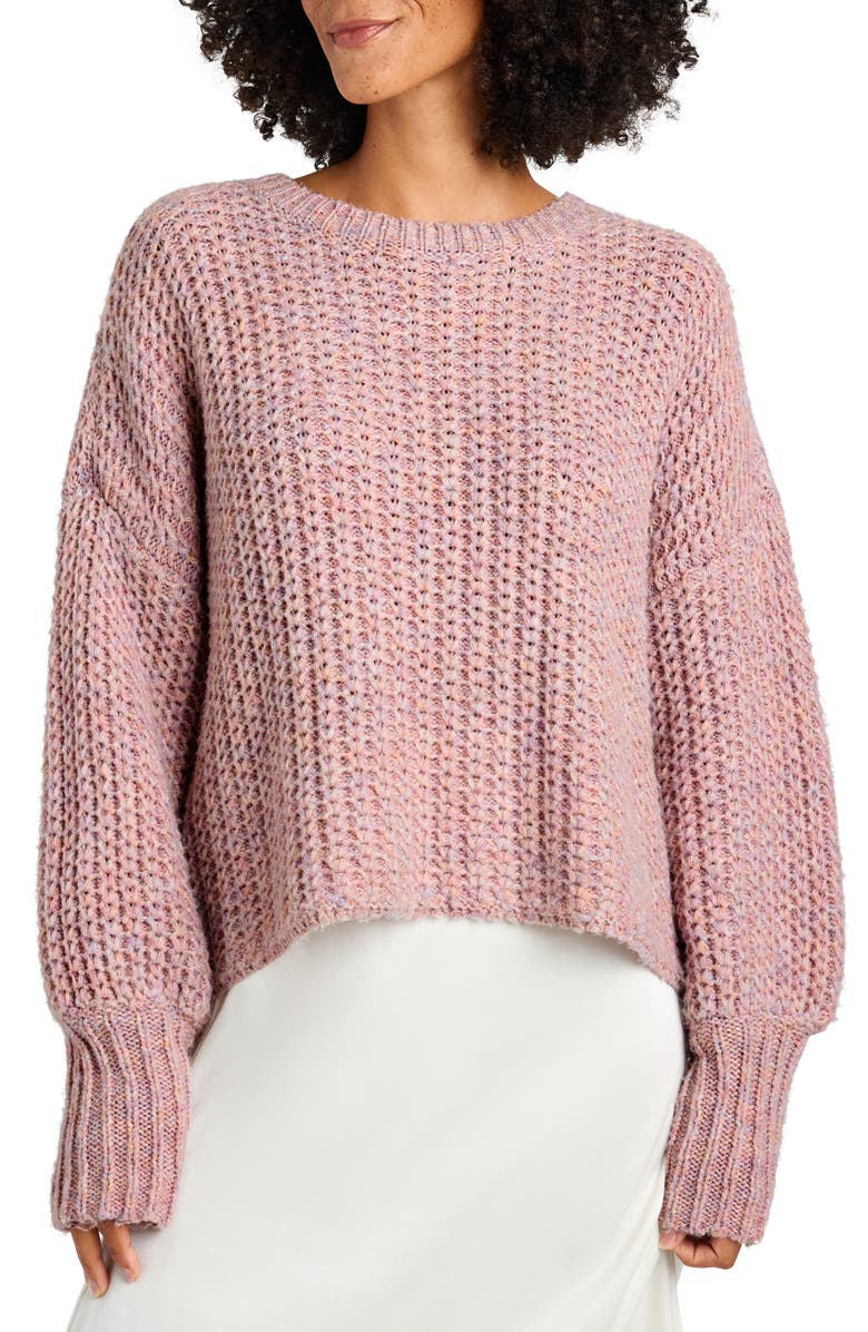 Splendid Piper Crewneck Sweater, Main, color, Cotton Candy Marl