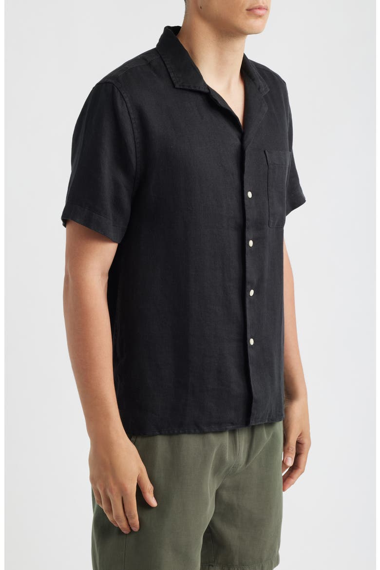 Organic Linen Camp Shirt, Alternate, color, NIGHT