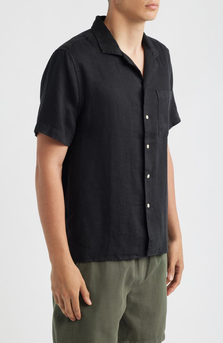 ALEX CRANE Organic Linen Camp Shirt, Alternate, color, Night
