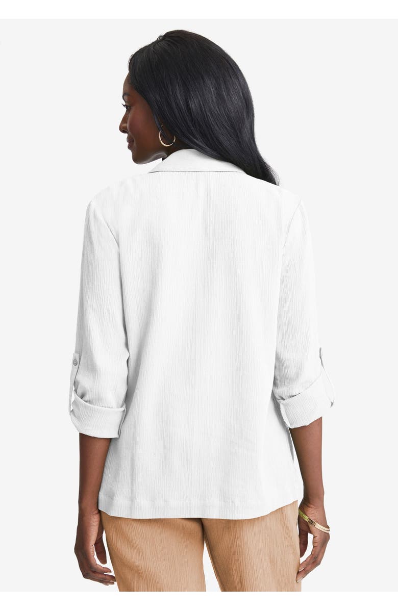 Jessica London Gauze Blazer, Alternate, color, Oatmeal