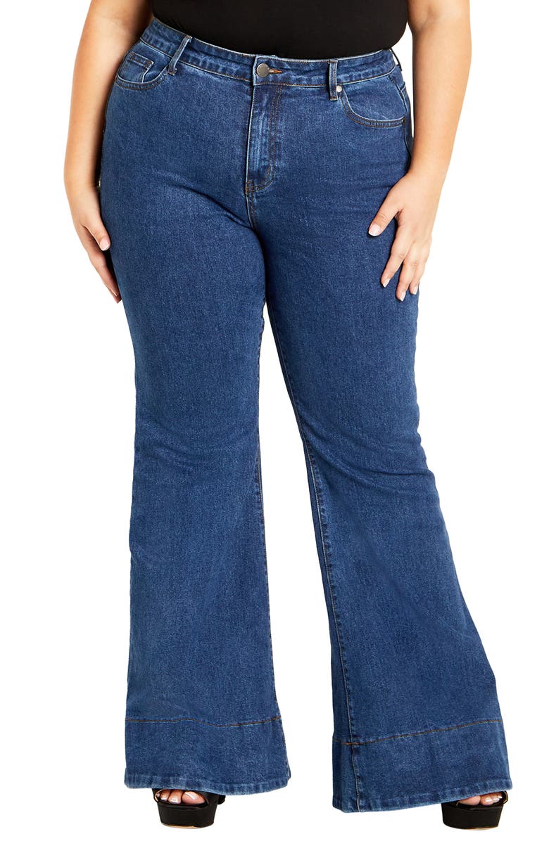 City Chic Harley Veronica High Waist Flare Leg Jeans, Main, color,