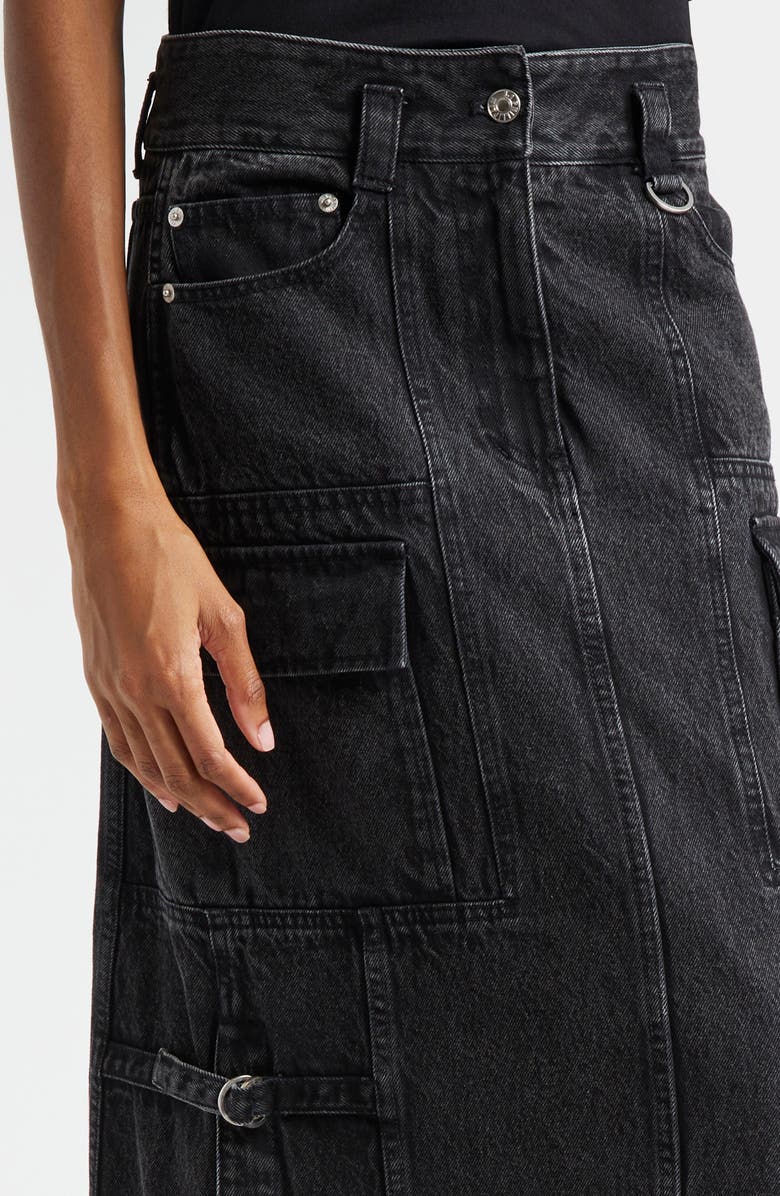 3.1 Phillip Lim Utility Denim Maxi Skirt, Alternate, color, Washed Black