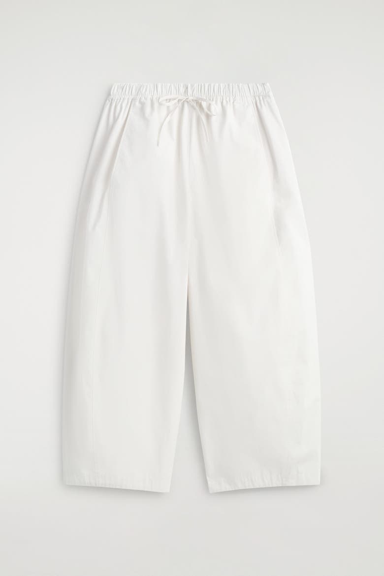 Elasticated Barrel-Leg Pants, Alternate, color, WHITE