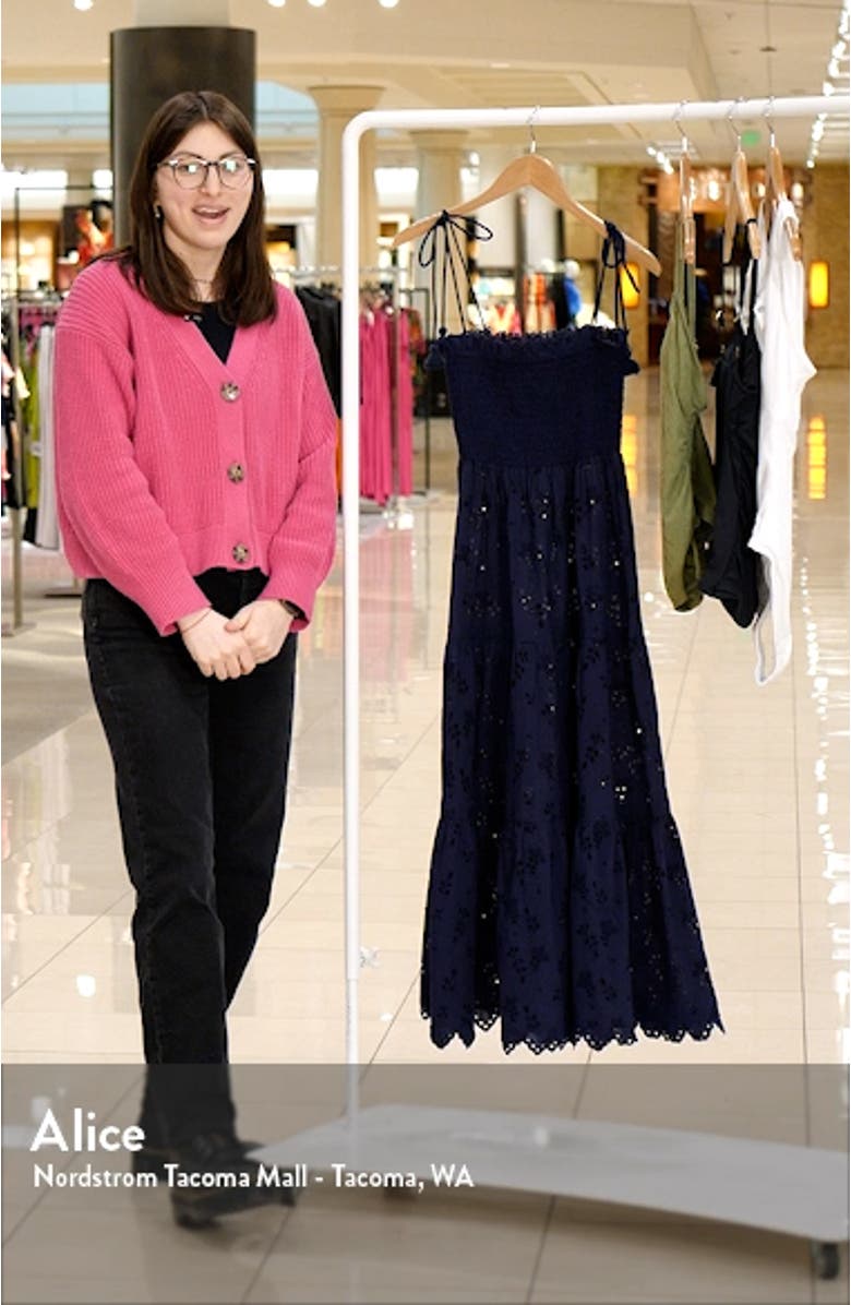 Daisy Flounce Cotton Eyelet Cover-Up Dress, sales video thumbnail