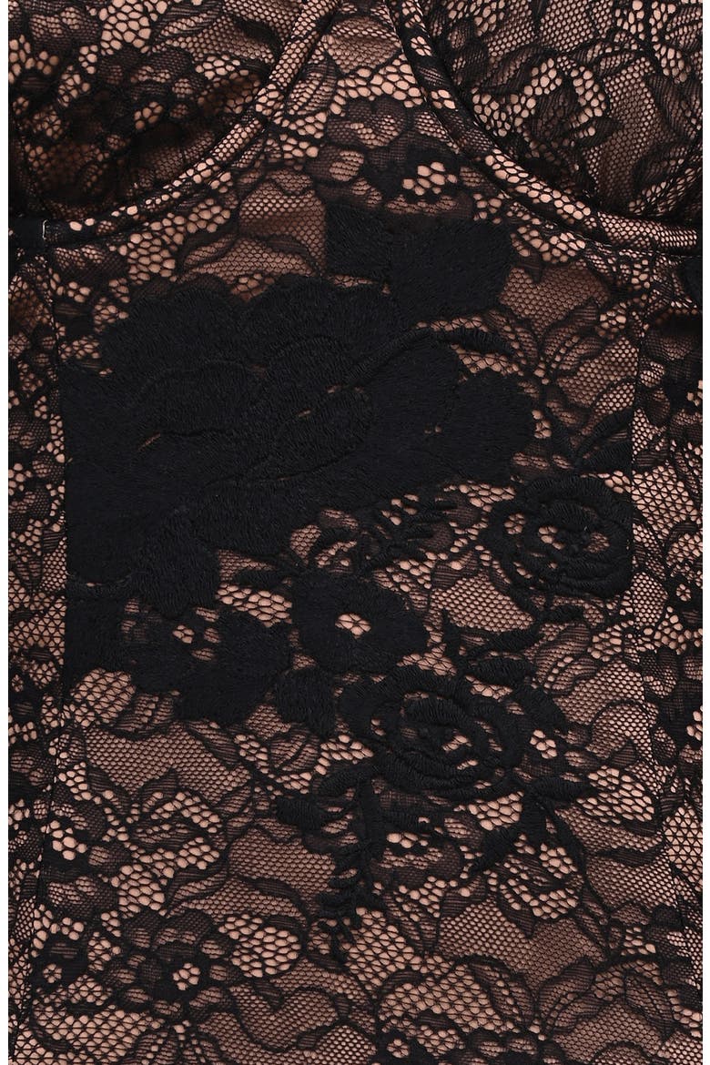 Yara Strapless Lace Corset Top, Alternate, color, BLACK