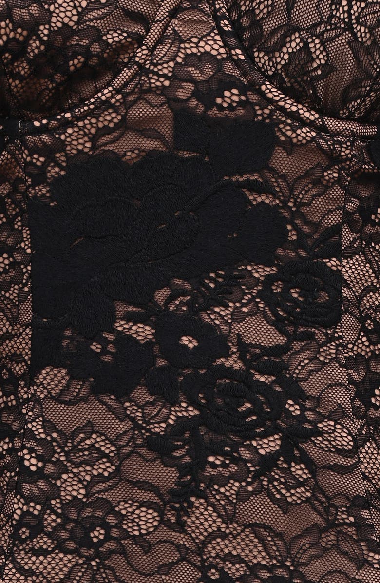 HOUSE OF CB Yara Strapless Lace Corset Top, Alternate, color, Black