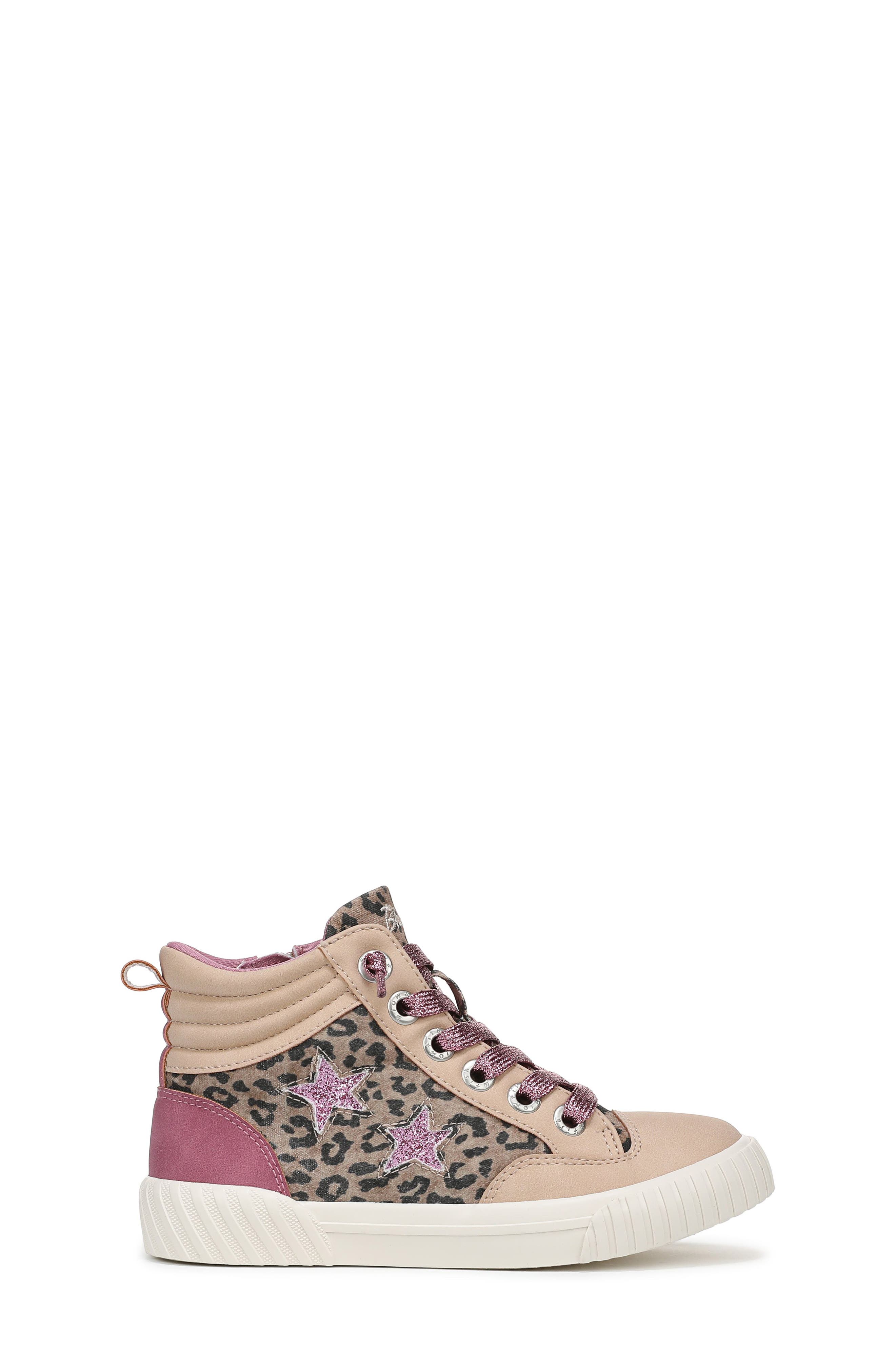 Blowfish Malibu Kids' Wanderland High Top Sneaker, Alternate, color, Leopard Canvas