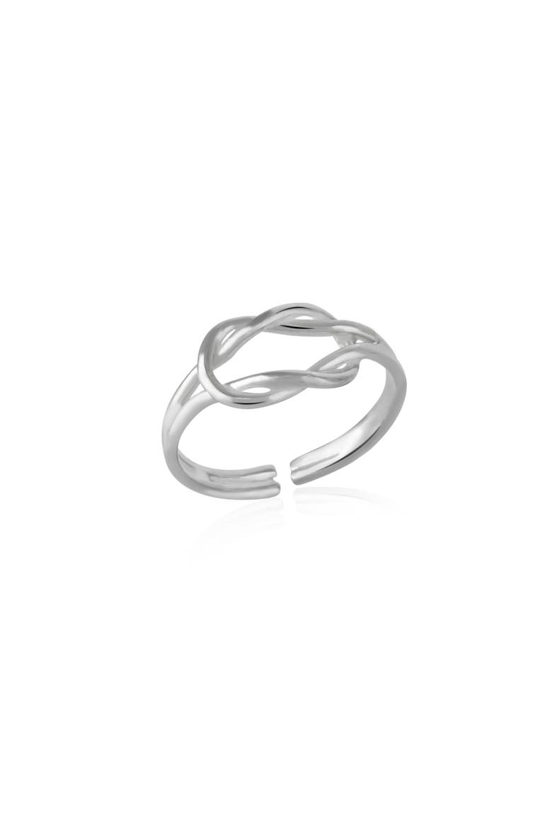Knot Sterling Silver Adjustable Ring, Main, color, Silver