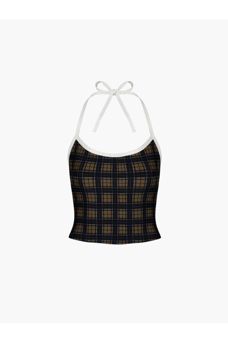 Tankini Top, Alternate, color, Light Blue Plaid