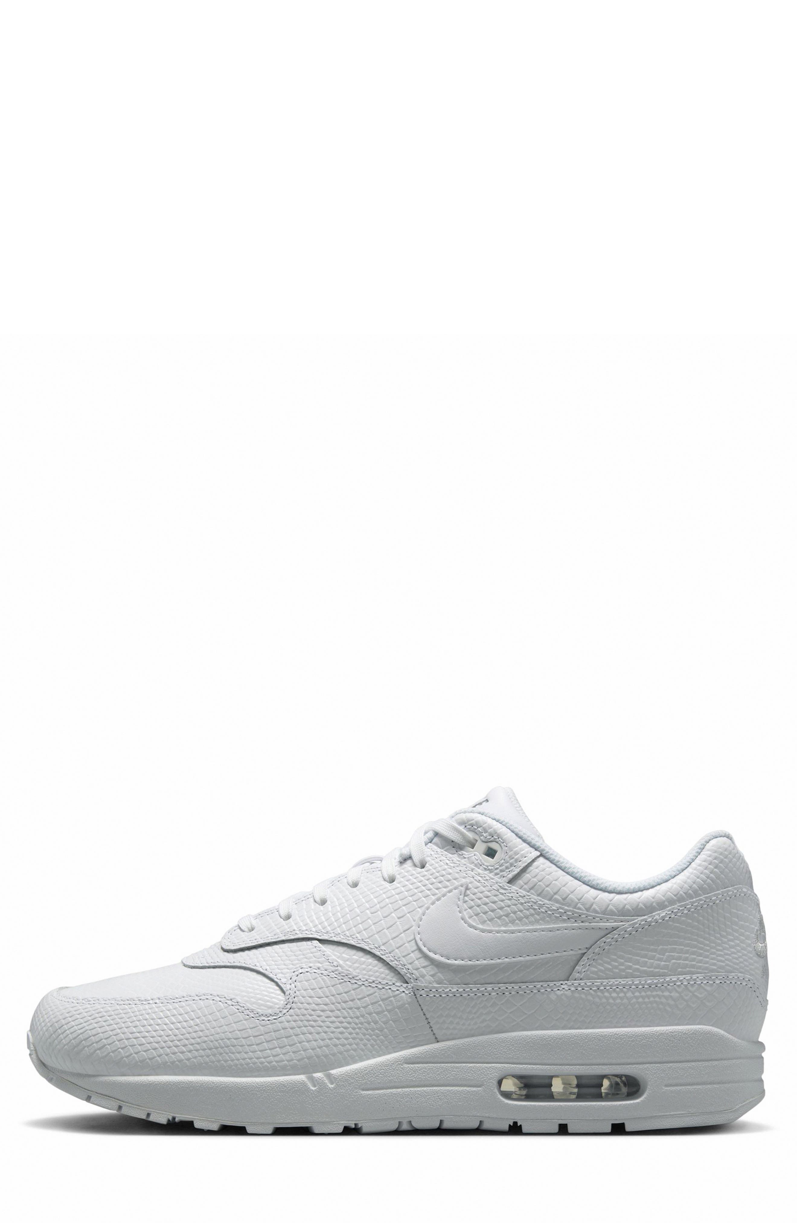 Air Max 1 Premium Sneaker, Alternate, color, WHITE/ PURE PLATINUM