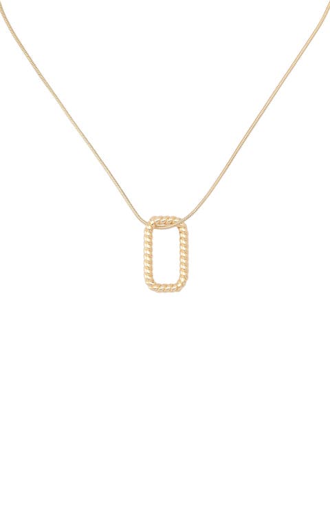 Rope Hexagonal Pendant Necklace