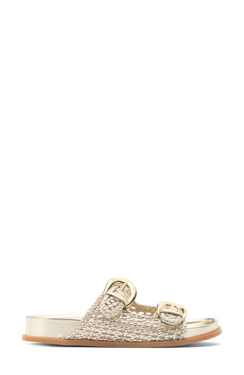 Dolce Vita Sensa Woven Double Strap Slide Sandal In Platinum Stella