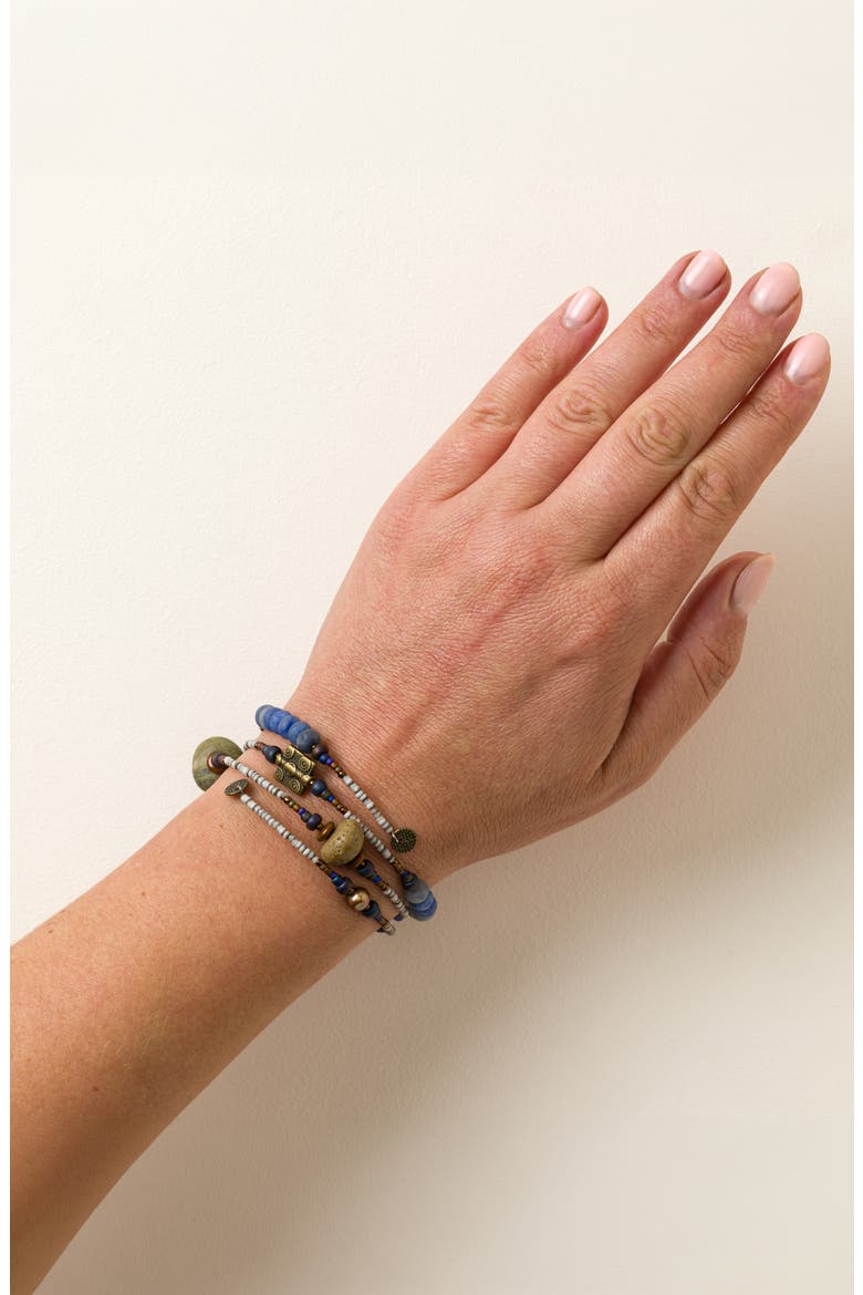 Tumbled Blue Ocean Spiral Bracelet by Iris Designs, Alternate, color, Multi