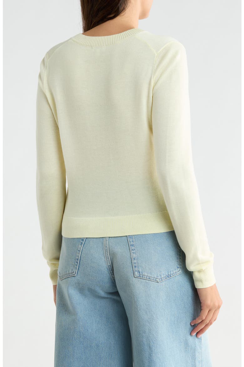 Eris Button Front Crop Cardigan, Alternate, color, LEMON DROP YELLOW
