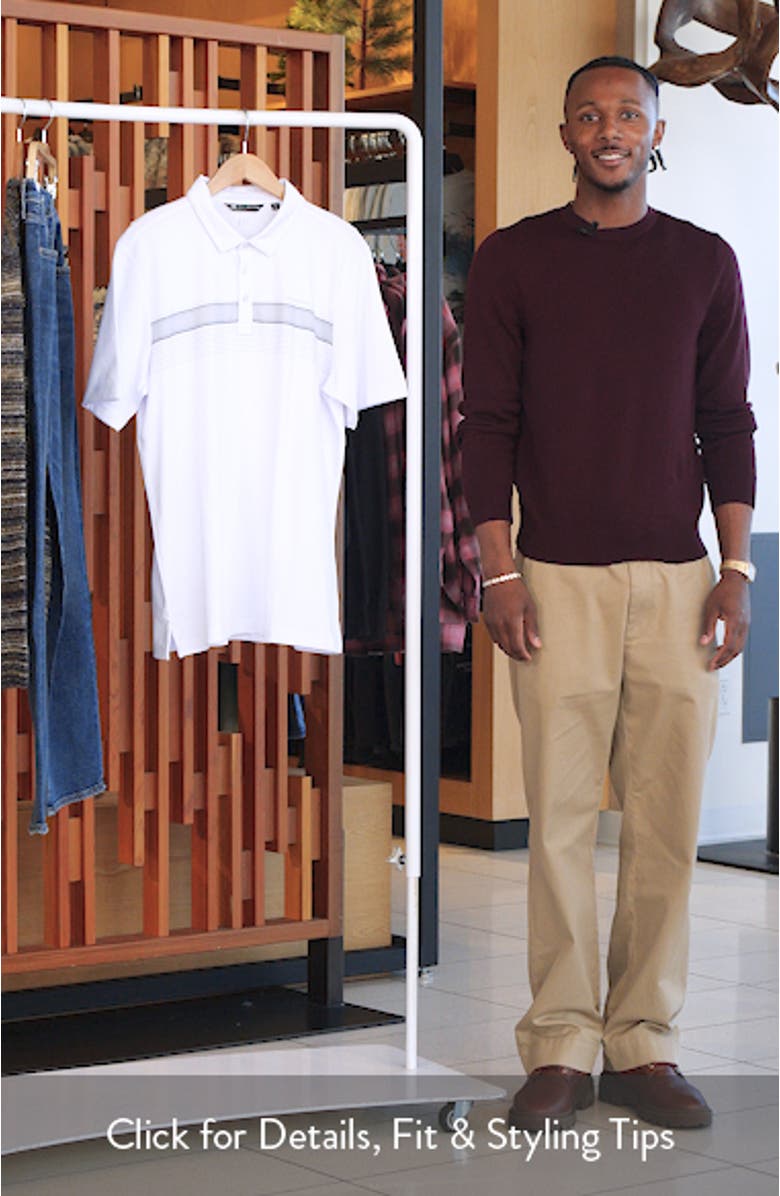 Perfect View Chest Stripe Cotton Blend Piqué Polo, sales video thumbnail