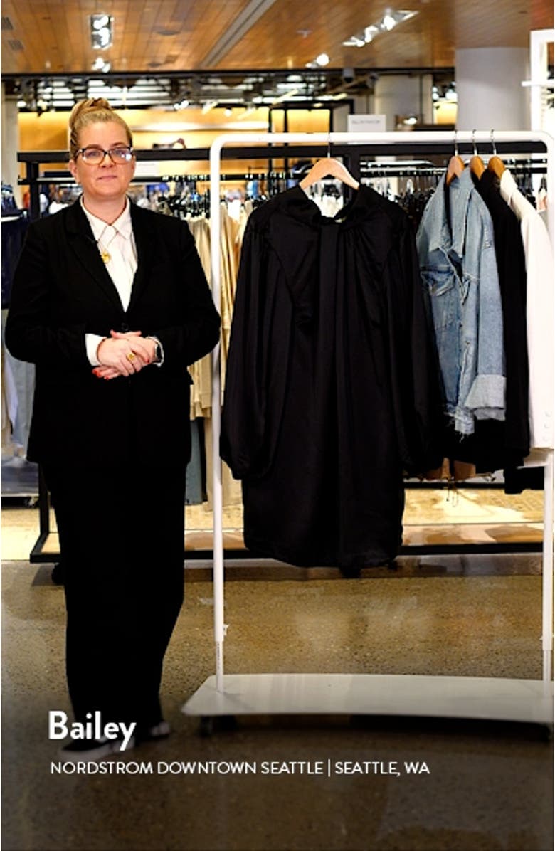 Azalea Long Sleeve Satin Shift Dress, sales video thumbnail