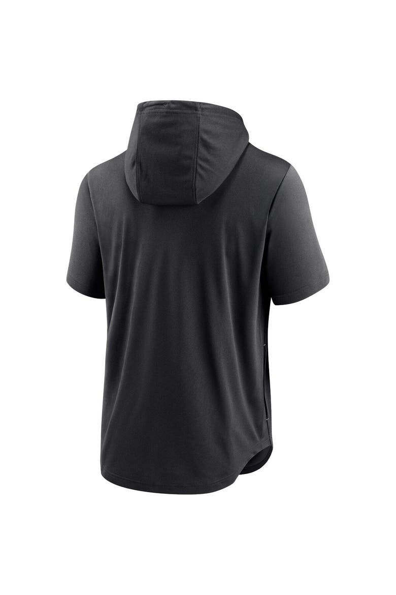 Men's Nike Black Chicago White Sox Logo Lockup Performance Short-Sleeved Pullover Hoodie, Alternate, color, Black