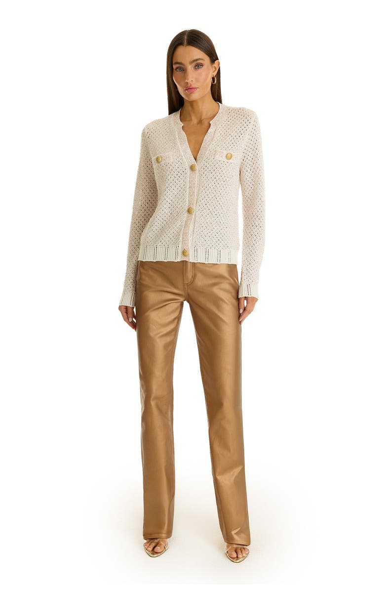 The Noli Shop Shannon Sequin Cardigan Top, Alternate, color, Pearl