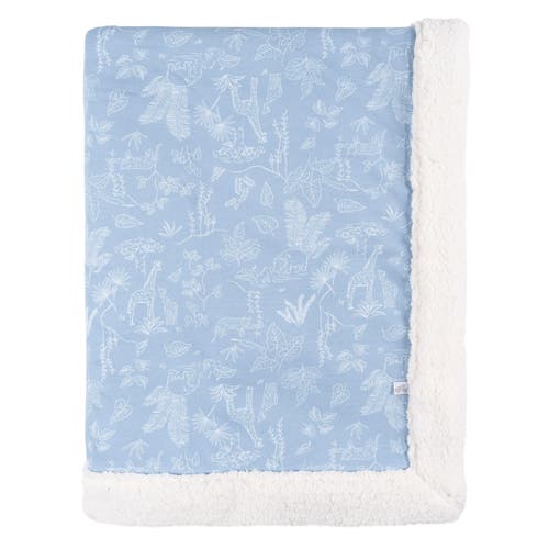 Just Born Plush Blanket With Fleece Trim In White