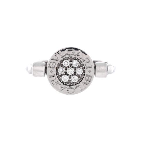 Bvlgari Bvlgari Flip Ring 18K White Gold with Diamonds and Onyx