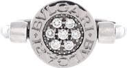 Pre-Owned Bvlgari Bvlgari Bvlgari Flip Ring 18K White Gold with Diamonds and Onyx