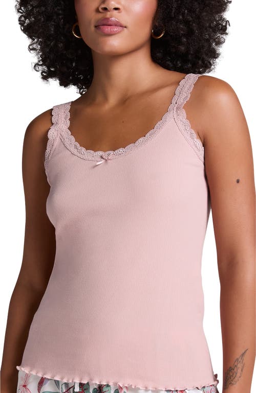 Hunkemoller Hunkemöller Rib Lace Cami In Pink