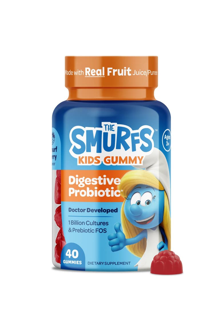Digestive Probiotic Kids Vitamin Gummies, Smurfs Berry Flavored, 40ct, Main, color, None