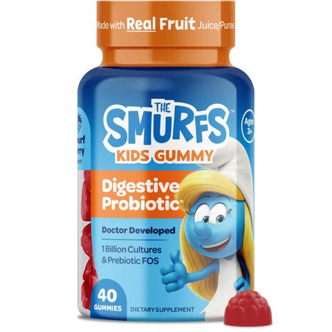 Digestive Probiotic Kids Vitamin Gummies, Smurfs Berry Flavored, 40ct