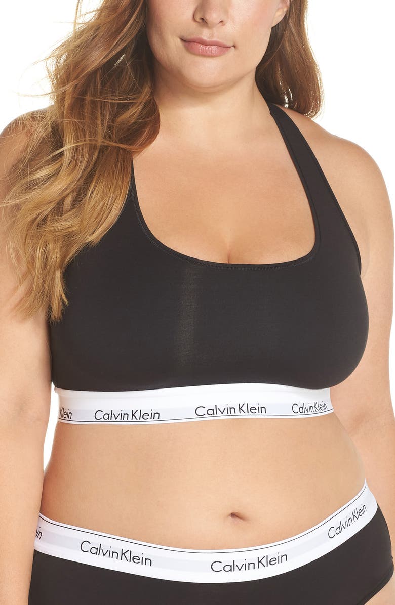 Calvin Klein Modern Cotton Blend Racerback Bralette, Main, color,