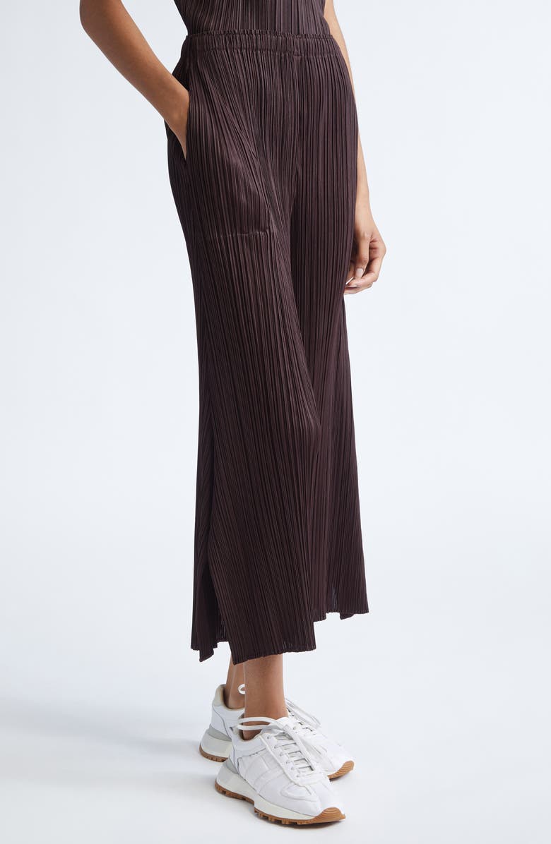 Pleats Please Issey Miyake Monthly Colors July Pleated Pants, Alternate, color, Dark Brown