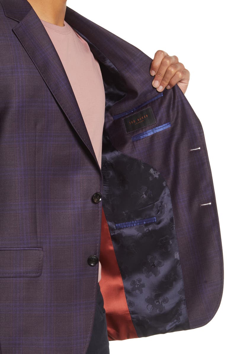 Ted Baker London Jay Slim Fit Plaid Sport Coat, Alternate, color,