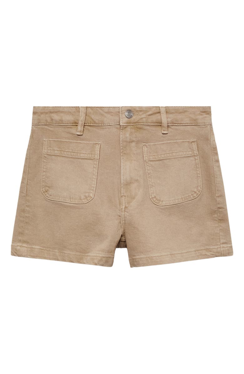 MANGO Patch Pocket Denim Shorts, Alternate, color, 