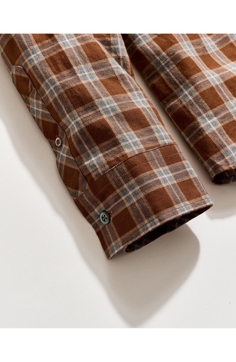 Billy Reid Standard Fit Windowpane Check Cotton Flannel Button-Up Shirt, Alternate, color, Brown Multi