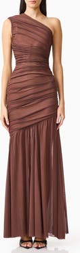 Elliatt Vienna Ruched One-Shoulder Gown
