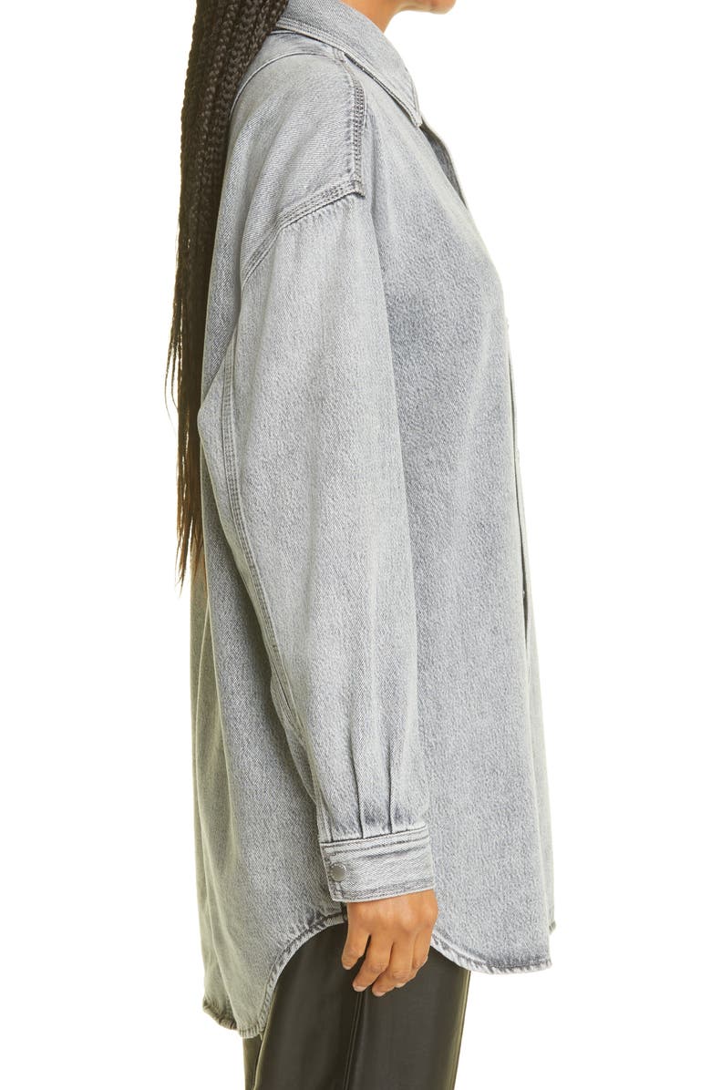 rag & bone Oversize Snap Front Denim Shirt, Alternate, color, 