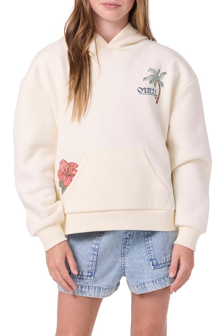 Kids' Asher Embroidered Hoodie, Main, color, WINTER WHITE