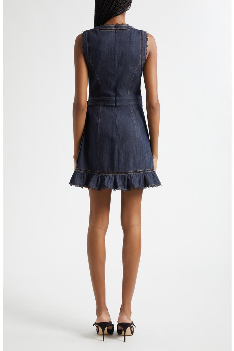 Guipure Lace Trim Mahlia Apron Dress, Alternate, color, INDIGO
