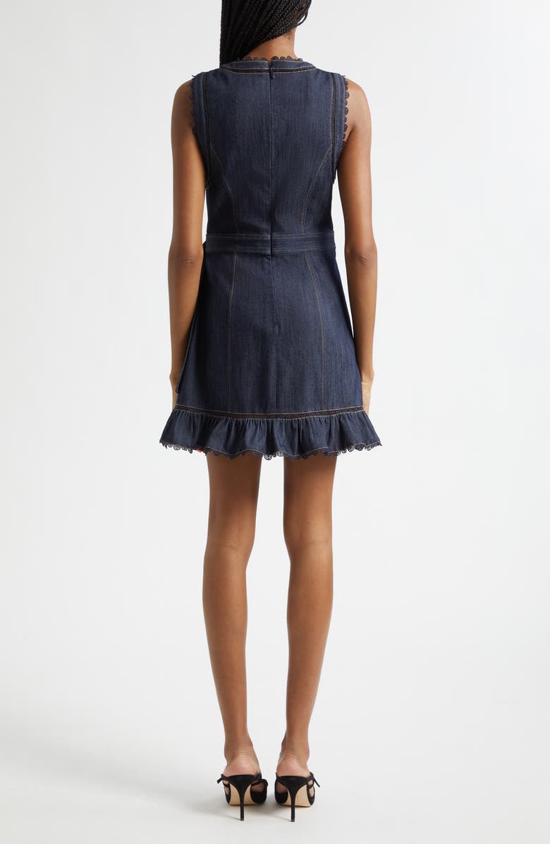 Cinq à Sept Guipure Lace Trim Mahlia Apron Dress, Alternate, color, Indigo