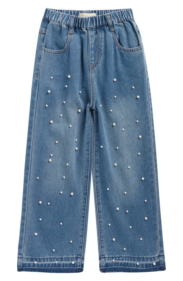 Doe A Dear Kids' Embellished Wide Leg Jeans, Main, color, 