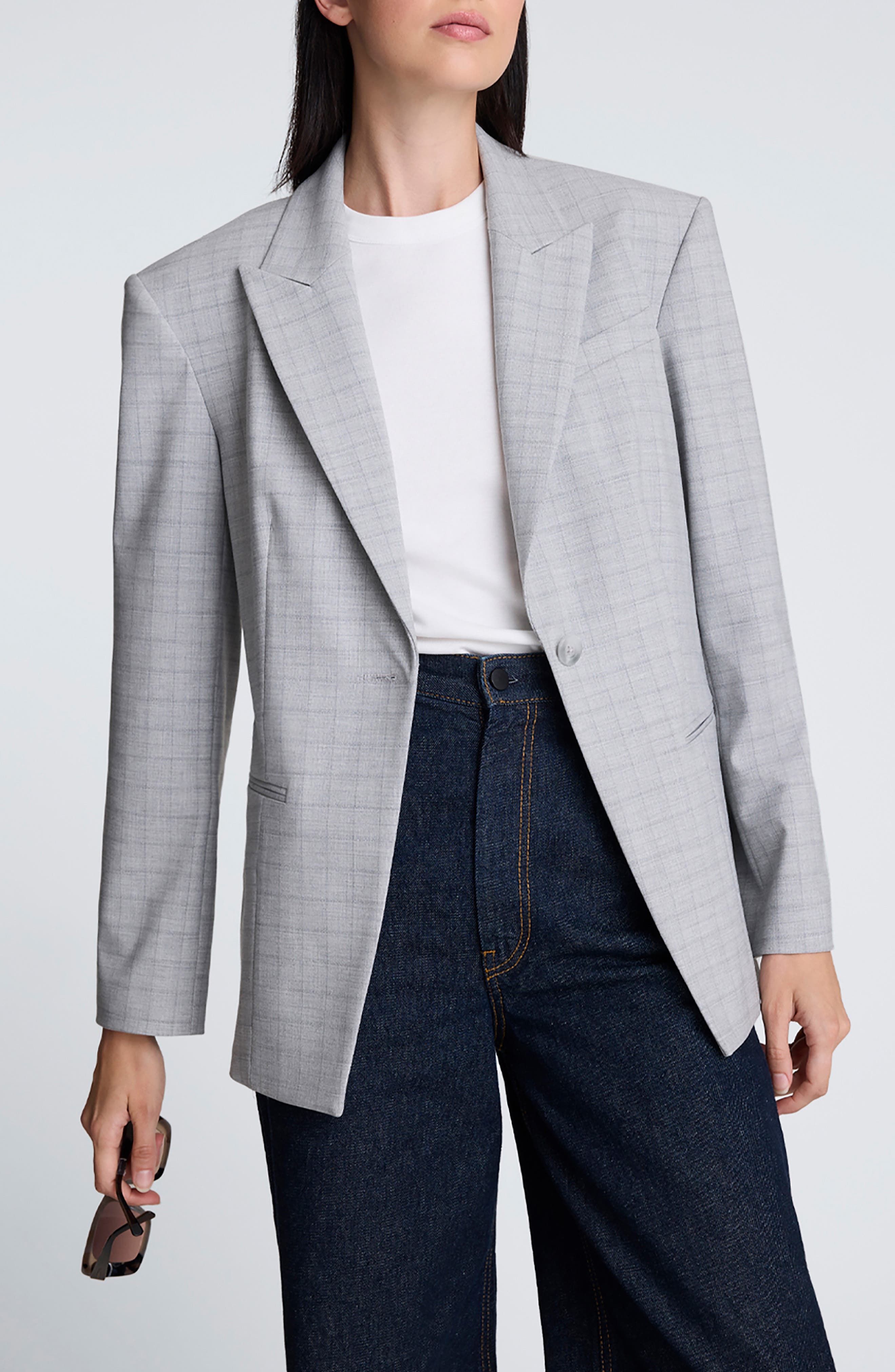 Slim Fit Windowpane Plaid Jacket (Women) | Nordstromrack
