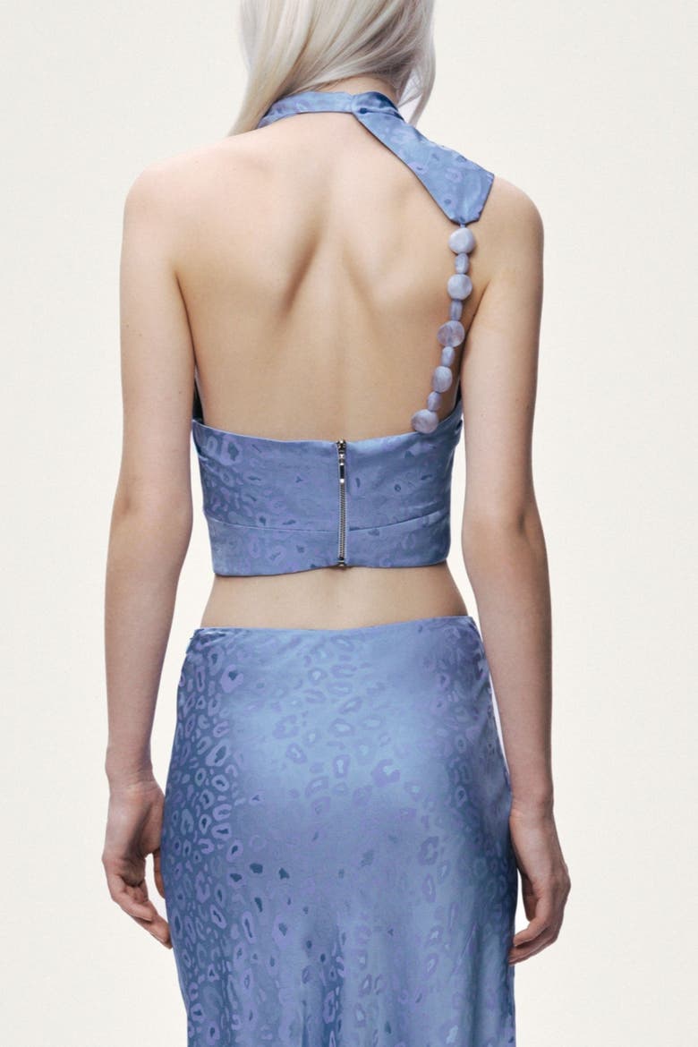 Accessory-Detail Off-Shoulder Bustier Top, Alternate, color, Blue