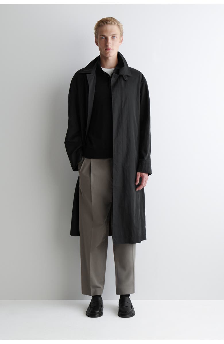 COS Slim Merino Wool Polo Shirt, Alternate, color, Black